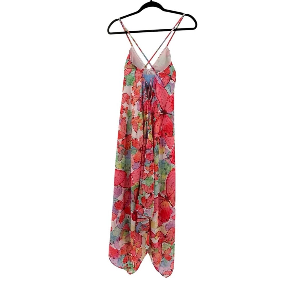 MOLLY BRACKEN Women's Bright Butterfly Strappy Midi Summer Dress XS - Picture 7 of 7